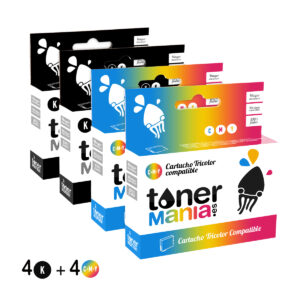 Pack 4 cartuchos T050 (Negro) + 4 cartuchos T001 (5 colores)